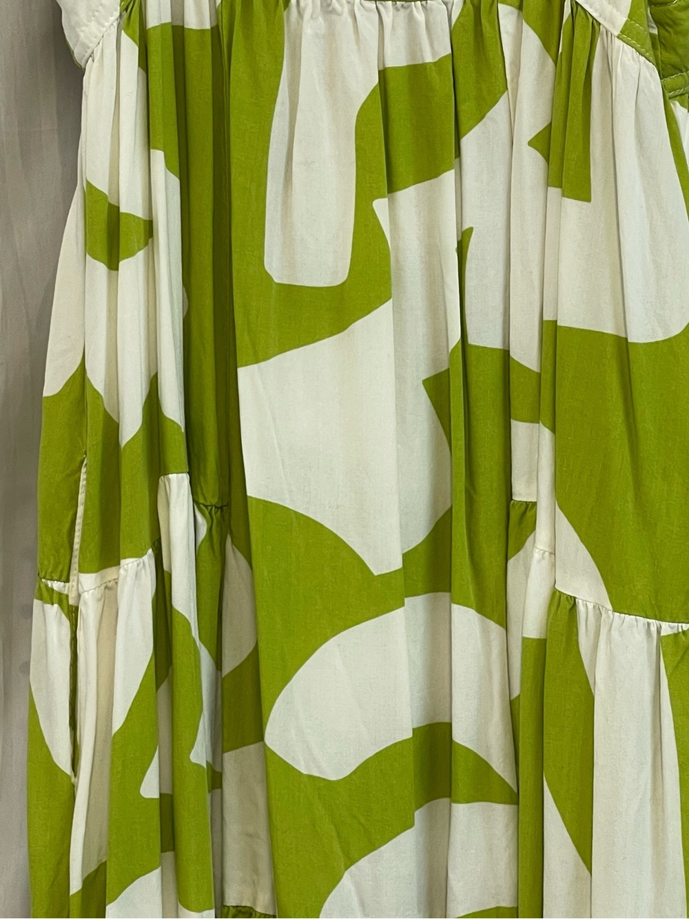 Anthropologie S Small maxi dress Abel the Label citron geometric strappy tier - Picture 12 of 16